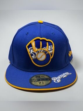 Milwaukee Brewers Big One Insider New Era Fitted Hat 59Fifty MLB Size 7 5/8 New